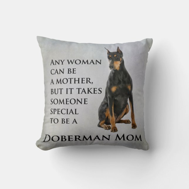 Doberman Mama Pillow Kissen (Vorderseite)