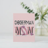 Doberman MAMA Postkarte (Stehend Vorderseite)
