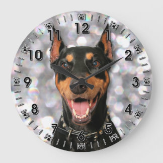 Doberman - Megyan Große Wanduhr