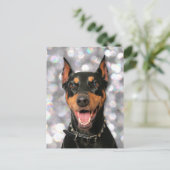 Doberman - Megyan Postkarte (Stehend Vorderseite)