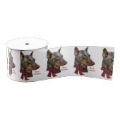 Doberman Merry Christmas Ripsband (Spule)