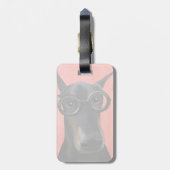 Doberman mit Brille Gepäckanhänger (Rückseite vertikal)