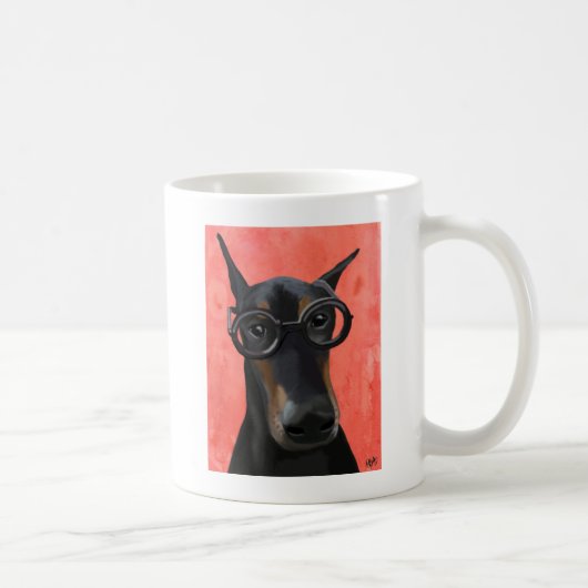 Doberman mit Brille Kaffeetasse (Rechts)