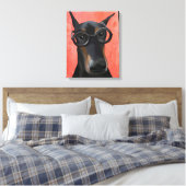 Doberman mit Brille Leinwanddruck (Insitu (Schlafzimmer))