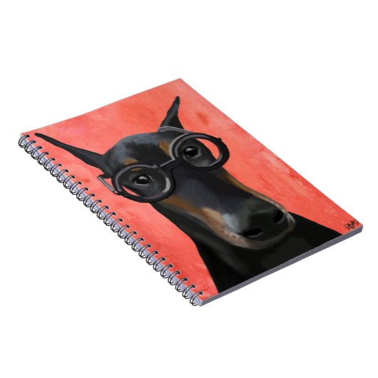 Doberman mit Brille Notizblock (Rechte Seite)