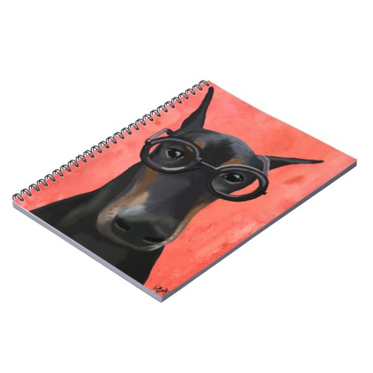 Doberman mit Brille Notizblock (Linke Seite)
