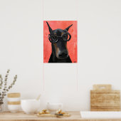 Doberman mit Brille Poster (Küche)