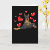 Doberman mit gefülltem Tier Karte (Gelbe Blume)