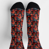 Doberman mit Herz-Rose Valentinstag Socken (Oben)