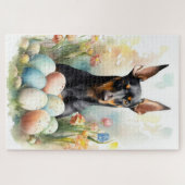 Doberman mit Ostereiern Puzzle (Horizontal)