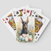 Doberman mit Ostereiern Spielkarten (Rückseite)