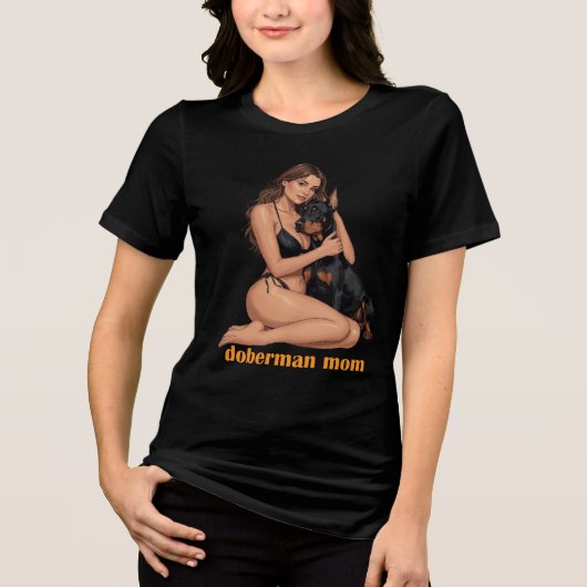 Doberman Mom Tri-Blend Shirt (Vorderseite)