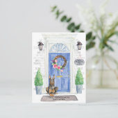 Doberman Moving Ankündigung Postkarte (Stehend Vorderseite)