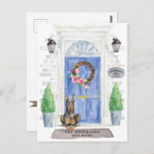 Doberman Moving Ankündigung Postkarte (Vorne/Hinten)