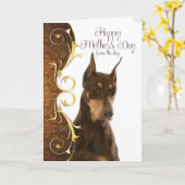 Doberman-Muttertagskarte Karte (Gelbe Blume)