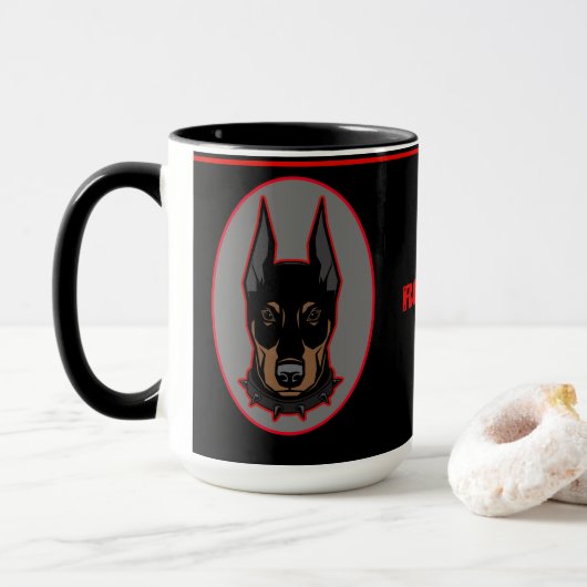 Doberman Name Coffee Gift Coffee Tasse (Mit Donut)
