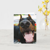 Doberman Note Card Karte (Gelbe Blume)