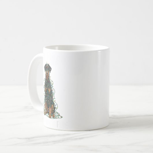Doberman Nscher Christmas I'm Fine Everything Is F Kaffeetasse (Vorderseite Links)