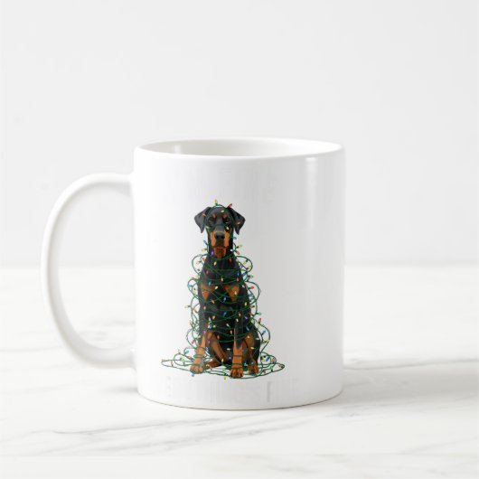 Doberman Nscher Christmas I'm Fine Everything Is F Kaffeetasse (Links)