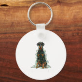 Doberman Nscher Christmas I'm Fine Everything Is F Schlüsselanhänger (Vorderseite)