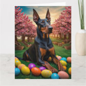Doberman Oaster Eggs Karte (Vorderseite)