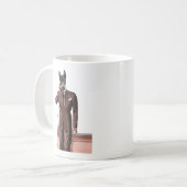 Doberman on Phone Kaffeetasse (Vorderseite Links)