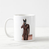 Doberman on Phone Kaffeetasse (Links)