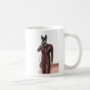 Doberman on Phone Kaffeetasse