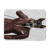Doberman on Phone Magnet (Horizontal)