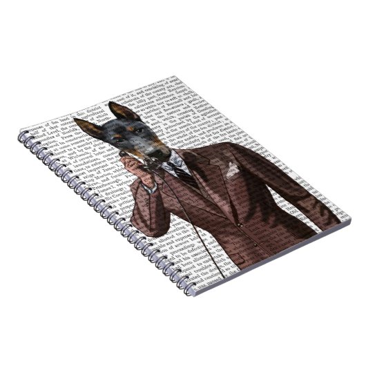 Doberman on Phone Notizblock (Rechte Seite)