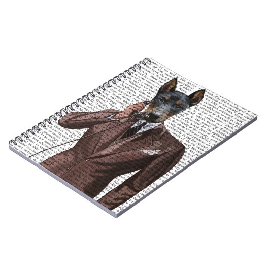Doberman on Phone Notizblock (Linke Seite)