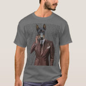 Doberman on Phone T-Shirt (Vorderseite)