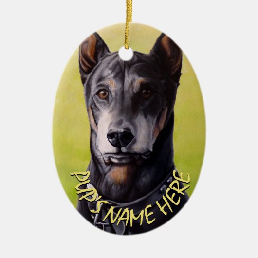 Doberman Ornament Personalisiert Hunde Dekoration (Vorne)