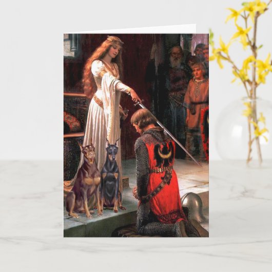 Doberman Pair - Die Akkolade Karte (Gelbe Blume)