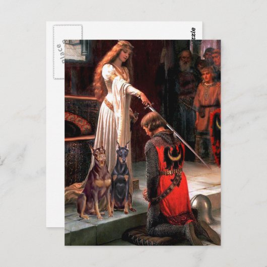 Doberman Pair - Die Akkolade Postkarte (Vorne/Hinten)