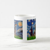 Doberman Pair - Starry Night Kaffeetasse (Mittel)