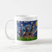 Doberman Pair - Starry Night Kaffeetasse (Links)