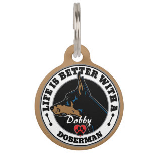 Doberman Personalisiert Life besser Haustiermarke
