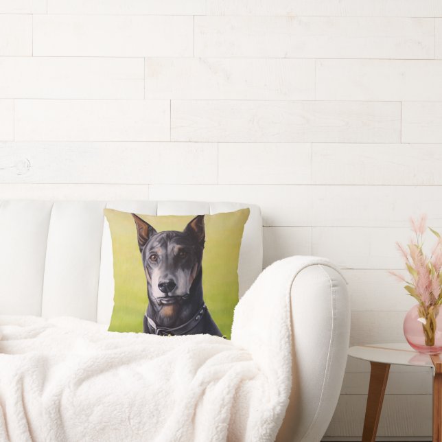 Doberman Pillows Personalisiert Dog Art Throw Kiss Kissen (Liege)