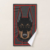 Doberman Pincher Black & Red Typ Bad Badhandtuch Set (Handtuch)