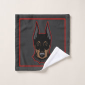 Doberman Pincher Black & Red Typ Bad Badhandtuch Set (Waschlappen)