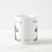 Doberman Pincher Black Watercolor Personalize Kaffeetasse (Mittel)