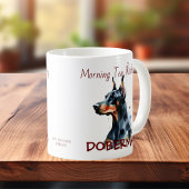 Doberman Pincher Black Watercolor Personalize Kaffeetasse
