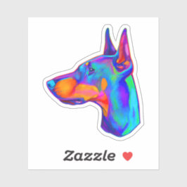 Doberman Pincher in Colors Aufkleber