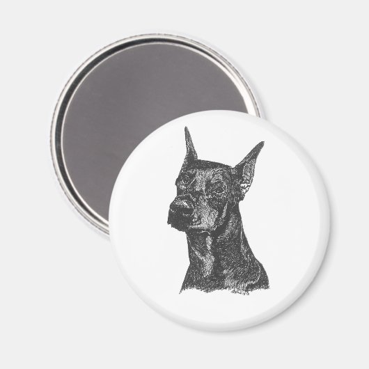 Doberman Pincher Magnet (Vorderseite/Rückseite)
