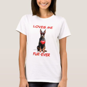 Doberman Pincher Red Heart Heart Shaped Sonnenbril T-Shirt