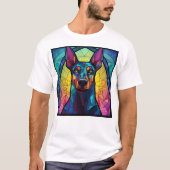 Doberman Pincher Stains Art T-Shirt (Vorderseite)