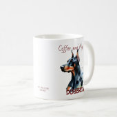 Doberman Pincher Watercolor / Tasse personalisiere (VorderseiteRechts)