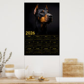 Doberman Pinscher 2026 Calendar Poster (Küche)