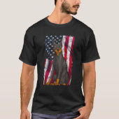 Doberman Pinscher American Flag 4th of July US Pat T-Shirt (Vorderseite)